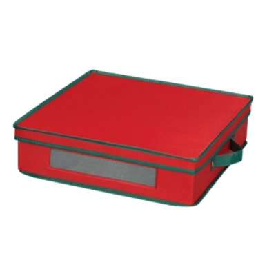 Household Essentials Holiday China Charger Plate Storage Box In Red