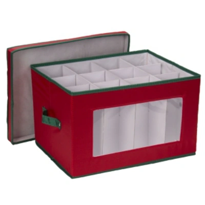 Household Essentials Holiday Stemware Goblet Storage Box In Red