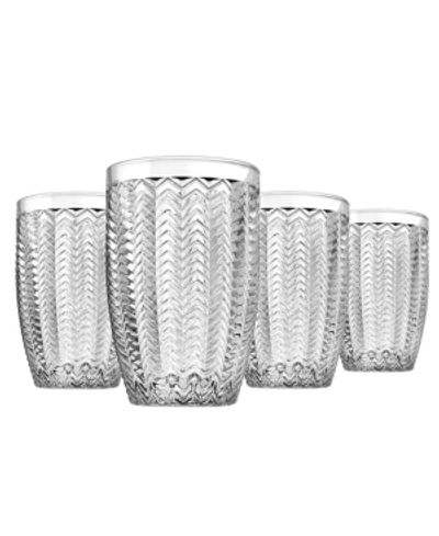 Godinger Carson Modern Vintage Highball Glasses, Set Of Four In Clear