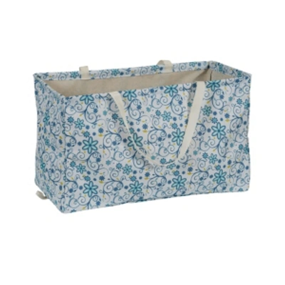 Household Essentials Hamper Tote Bag In Teal Floral