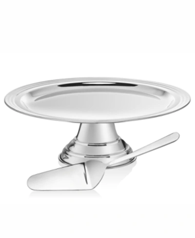 Godinger Revere Footed Cake Plate With Server In Silver