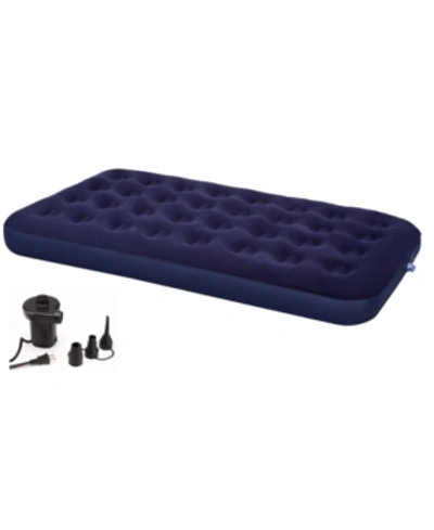 Achim Second Avenue Collection Twin Air Mattress With Electric Air Pump In Blue