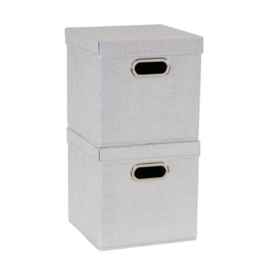 Household Essentials 2-pc. Silver Storage Box Set