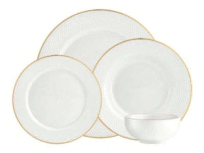 Godinger Inventure Gold 16-pc Plain Dinnerware Set, Service For 4 In White