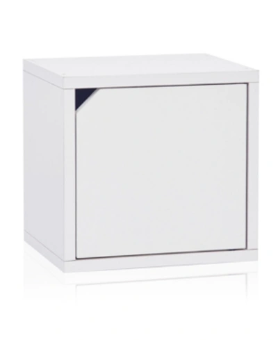 Way Basics Eco Stackable Connect Storage Cube With Door In White