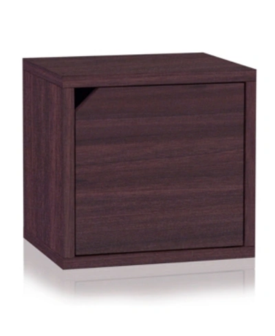 Way Basics Eco Stackable Connect Storage Cube With Door In Brown