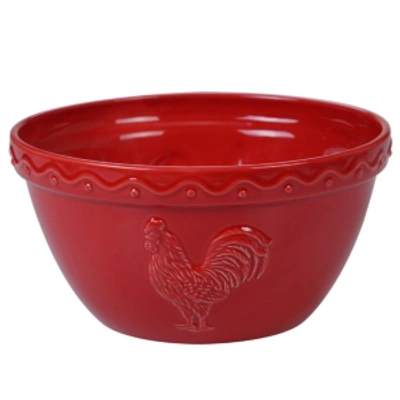 Certified International Homestead Rooster Deep Bowl In Red/white/black