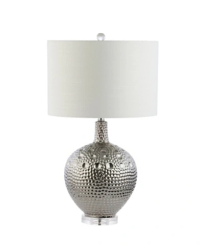 Jonathan Y Andrews Ceramic Led Table Lamp In Silver