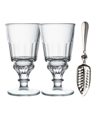 La Rochere 10 oz Absinthe Glasses With Spoon And Recipe - Set Of 2 In Clear