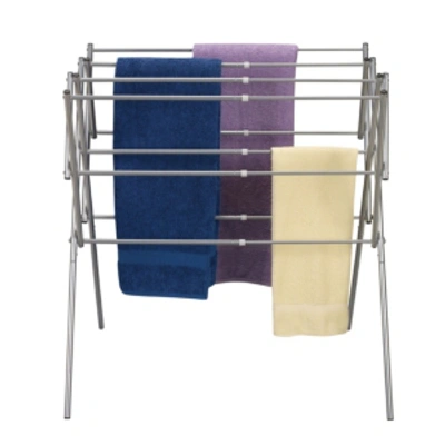 Household Essentials Expandable Clothes Drying Rack In Satin Silver