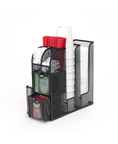 Mind Reader Coffee Condiment And Accessories Caddy Organizer, For Coffee Cups, Stirrers, Snacks, Sugars, Etc. Me In Black