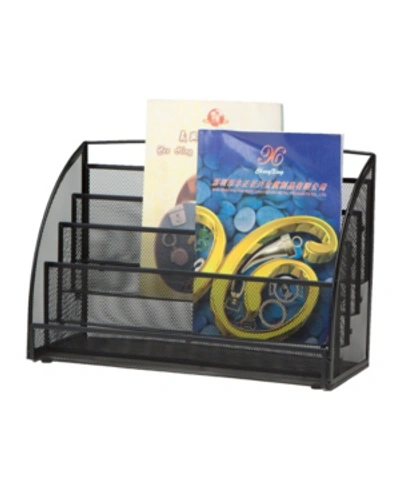Mind Reader Wall Mounted Newspaper And Magazine Rack In Black