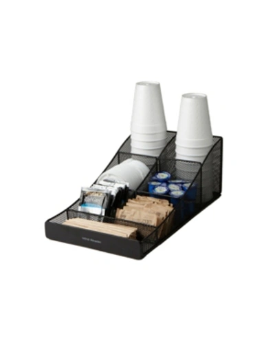 Mind Reader 7 Compartment Coffee Condiment, Cups, Lids, Sugars, Stirrers,storage Organizer In Black