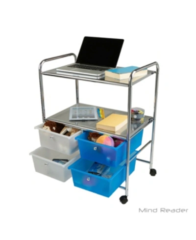 Mind Reader All Purpose Utility Cart With Handles And 4 Storage Drawers In Assorted