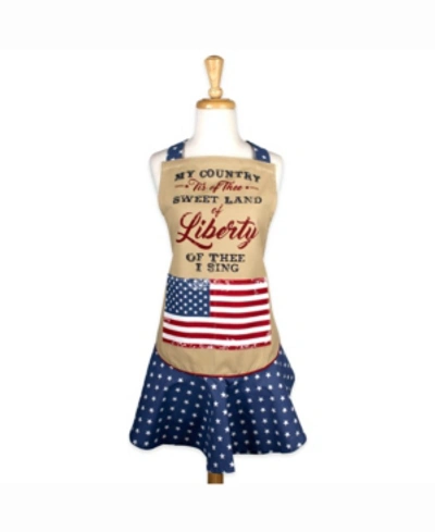 Design Imports Sweet Liberty Ruffle Apron In Red