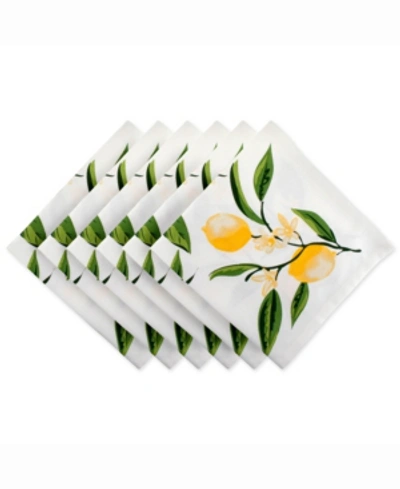 Design Imports Lemon Bliss Print Napkin Set Of 6 In Yellow