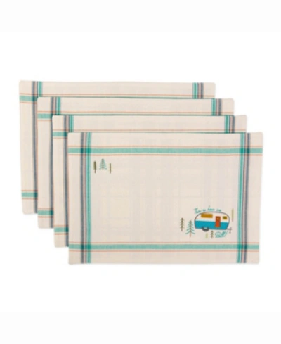 Design Imports Asset Camper Embellished Placemat Set Of 4 In Blue