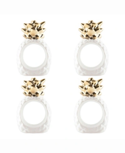 Design Imports Gold Pineapple Napkin Ring Set Of 4