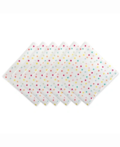 Design Imports Multi Polka Dots Print Napkin Set Of 6 In Aqua