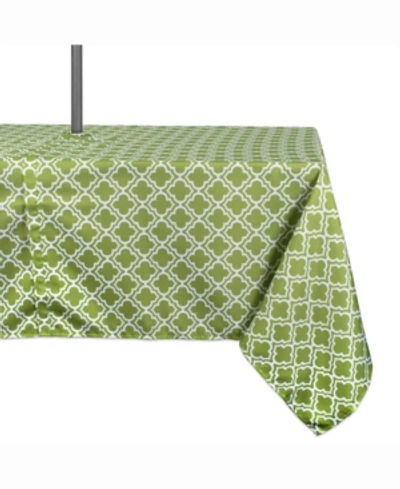 Design Imports Outdoor Table Cloth With Zipper 60" X 120" In Green