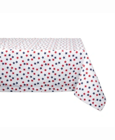 Design Imports Americana Stars Print Table Cloth 60" X 84" In Red