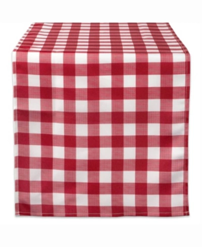 Design Imports Outdoor Table Runner 14" X 72" In Red
