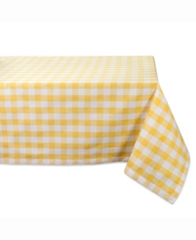 Design Imports Checkers Table Cloth 52" X 52" In Yellow