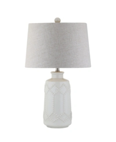 Jonathan Y Alice Ceramic Led Table Lamp In White