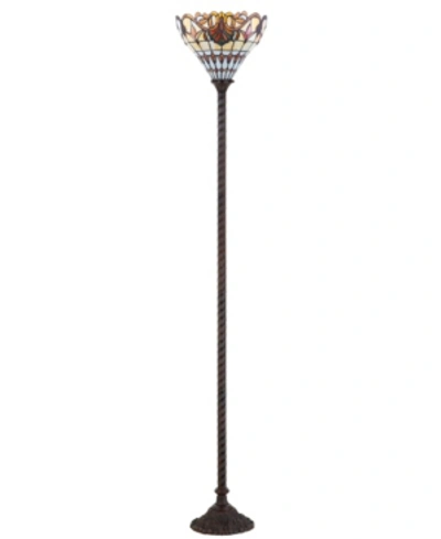 Jonathan Y Davis Tiffany- Torchiere Led Floor Lamp In Bronze