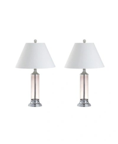 Jonathan Y Astor Glass Led Table Lamp In Grey