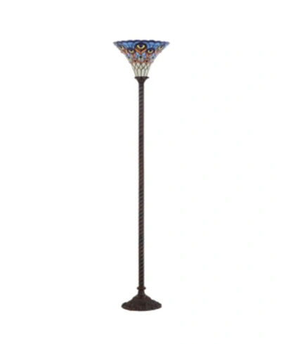 Jonathan Y Peacock Tiffany Torchiere Led Floor Lamp In Red