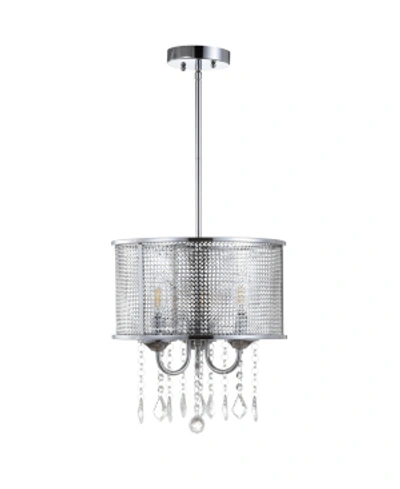 Jonathan Y Avah 13" Adjustable Led Drop Pendant In Chrome