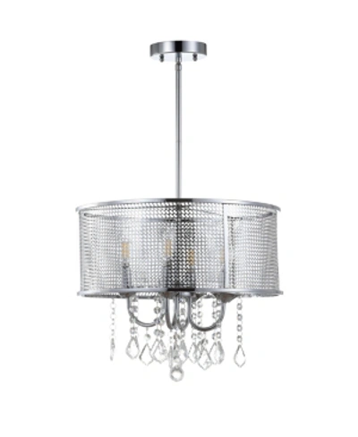Jonathan Y Avah 17" Adjustable Led Drop Pendant In Chrome