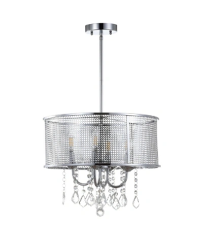 Jonathan Y Avah 17" Adjustable Led Drop Pendant In Silver