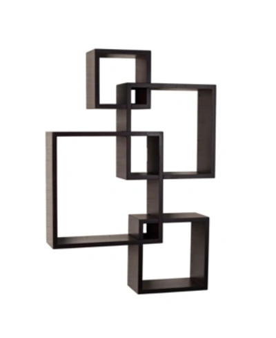 Danya B . Intersecting Cube Shelves In Dark Brown