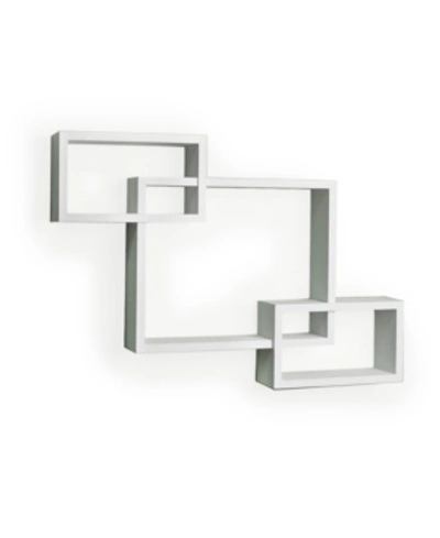 Danya B . Intersecting Laminate Wall Shelf In White