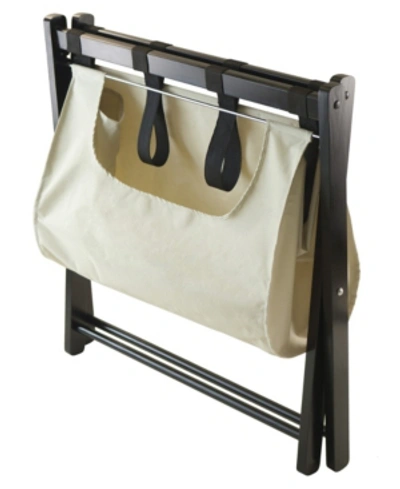 Winsome Dora Luggage Rack With Removable Fabric Basket