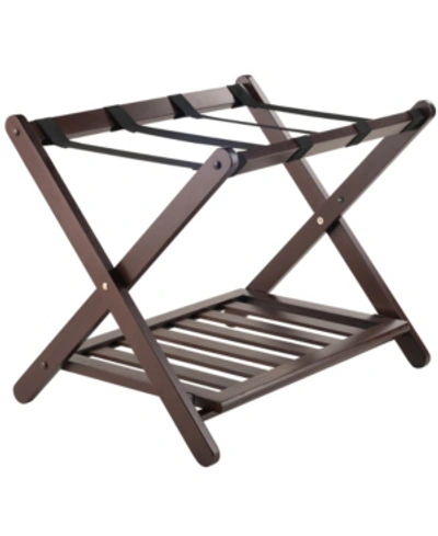 Winsome Remy Luggage Rack With Shelf In Cappuccino