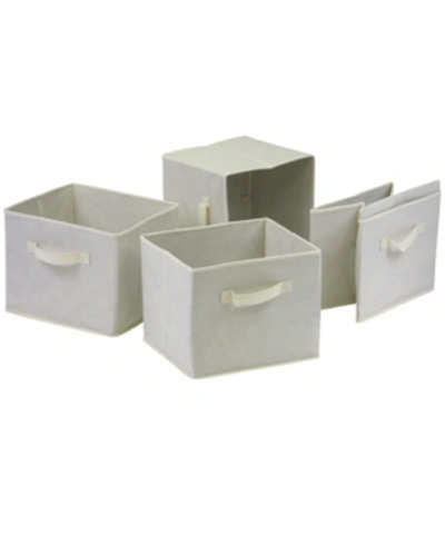 Winsome Capri Set Of 4 Foldable Beige Fabric Baskets