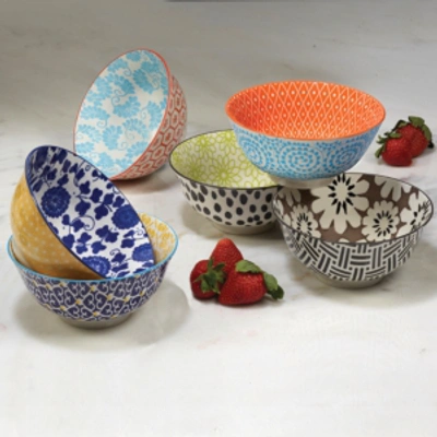 Certified International Chelsea Bowls Set Of 6 In Multicolored