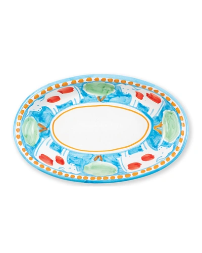 Vietri Campagna Small Oval Tray In Aqua