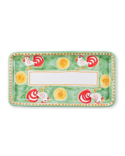 Vietri Campagna Gallina Rectangular Platter In Green