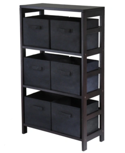 Winsome Capri 3-section M Storage Shelf With 6 Foldable Fabric Baskets In Espresso
