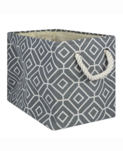 Design Imports 17" Rectangle Stained Glass Storage Bin In Grey