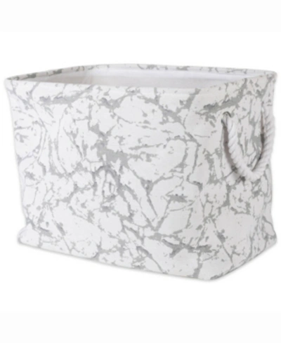 Design Imports 17" Rectangle Marble Storage Bin In White