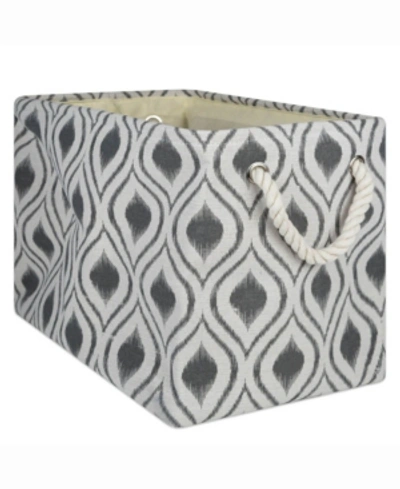 Design Imports Design Import Storage Bin Ikat, Rectangle In Grey