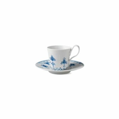 Royal Copenhagen Blue Elements High Handle Cup And Saucer In Patterned