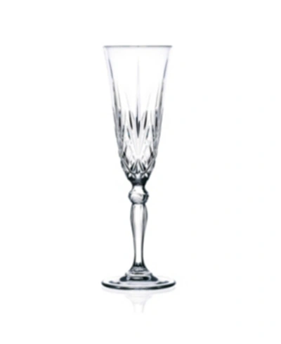 Lorren Home Trends Melodia Crystal Champagne Glass - Set Of 6 In Clear