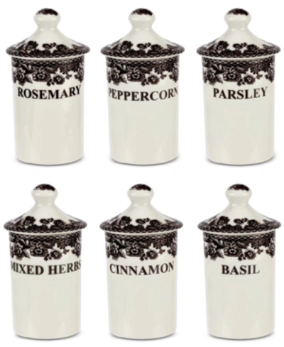 Spode Delamere Spice Jars, Set Of 6 In Brown