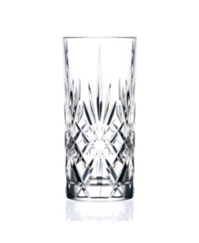 Lorren Home Trends Melodia Crystal Highball Glass - Set Of 6 In Clear
